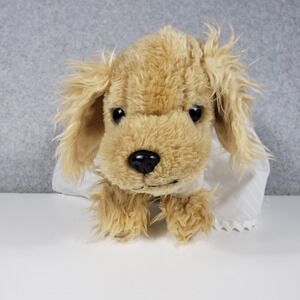 Battat Unisex Plush Dog Stuffed Animal 10 in Tan Unicorn Dress Floral Collar Toy